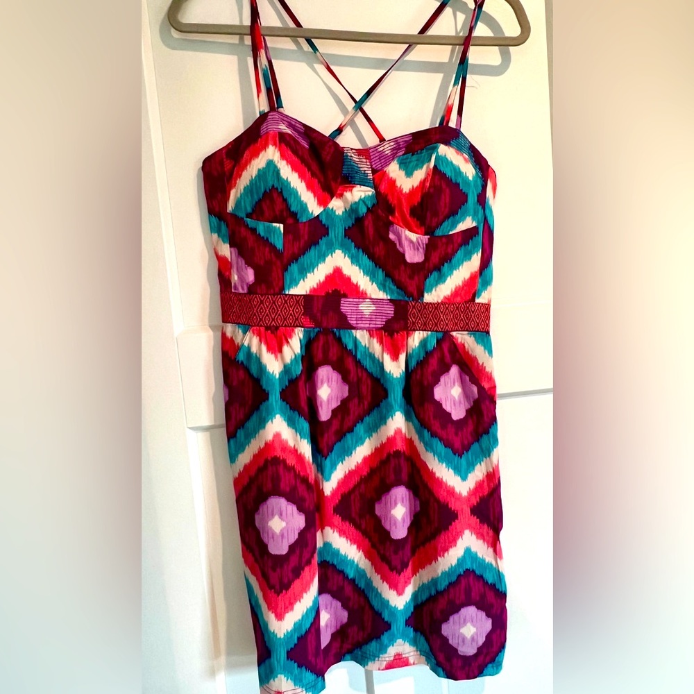 NWT American Eagle Outfitters Multi Color Geometric Print Mini Dress